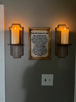 Stained Wooden Candle Sconce Set of Two